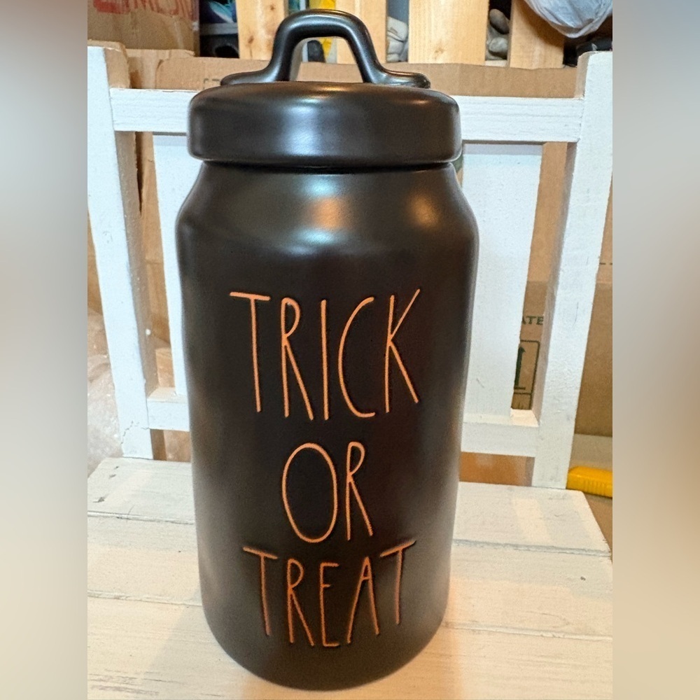 Rae Dunn Black Trick or Treat Canister